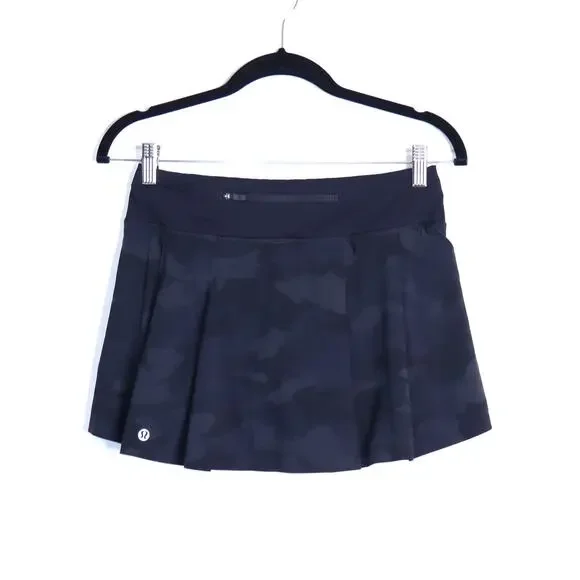 LULULEMON Pace Rival Skirt Mid Rise Heritage 365 Camo Deep Coal Multi Women's 4